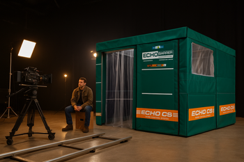 Echo Barrier CS Compact Cutting Station – Portable Noise Reduction Enclosure with 40dB Soundproofing & Fire Resistance