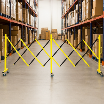 Expanding Safety Barrier – 4.9m Heavy-Duty Mobile