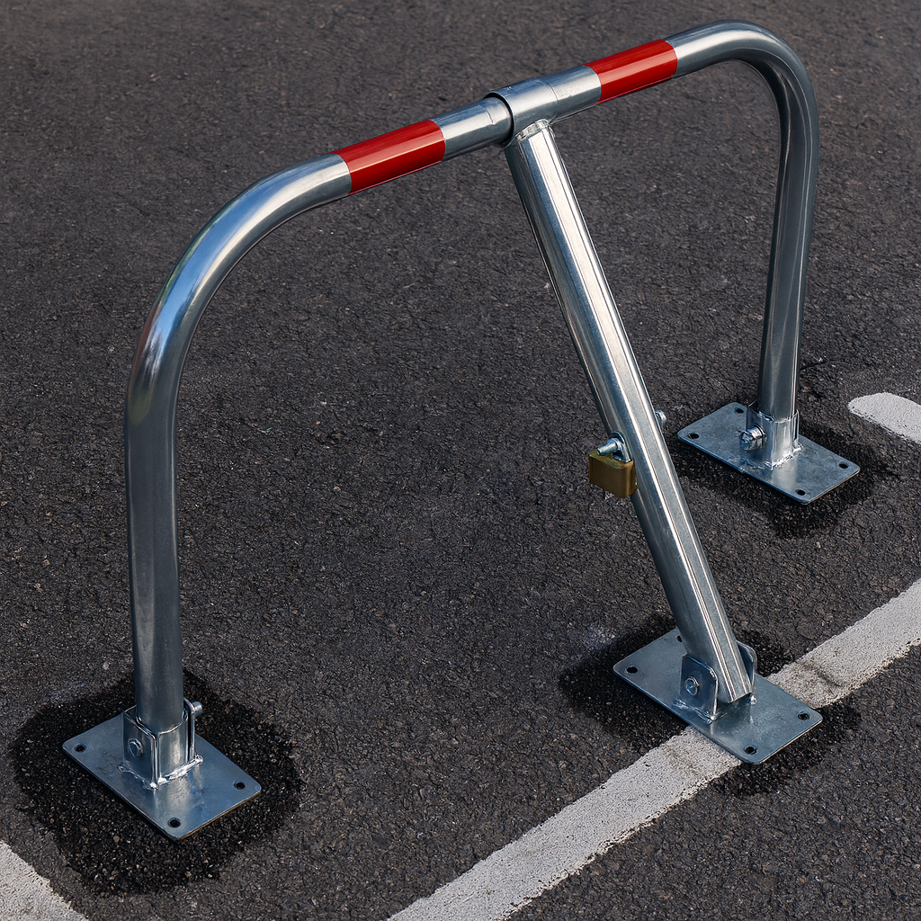 Heavy-Duty 3-Leg Folding Parking Post 1