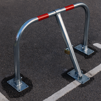 Heavy-Duty 3-Leg Folding Parking Post – Secure Driveway & Reserved Space Barrier (Includes Padlock & Keys)