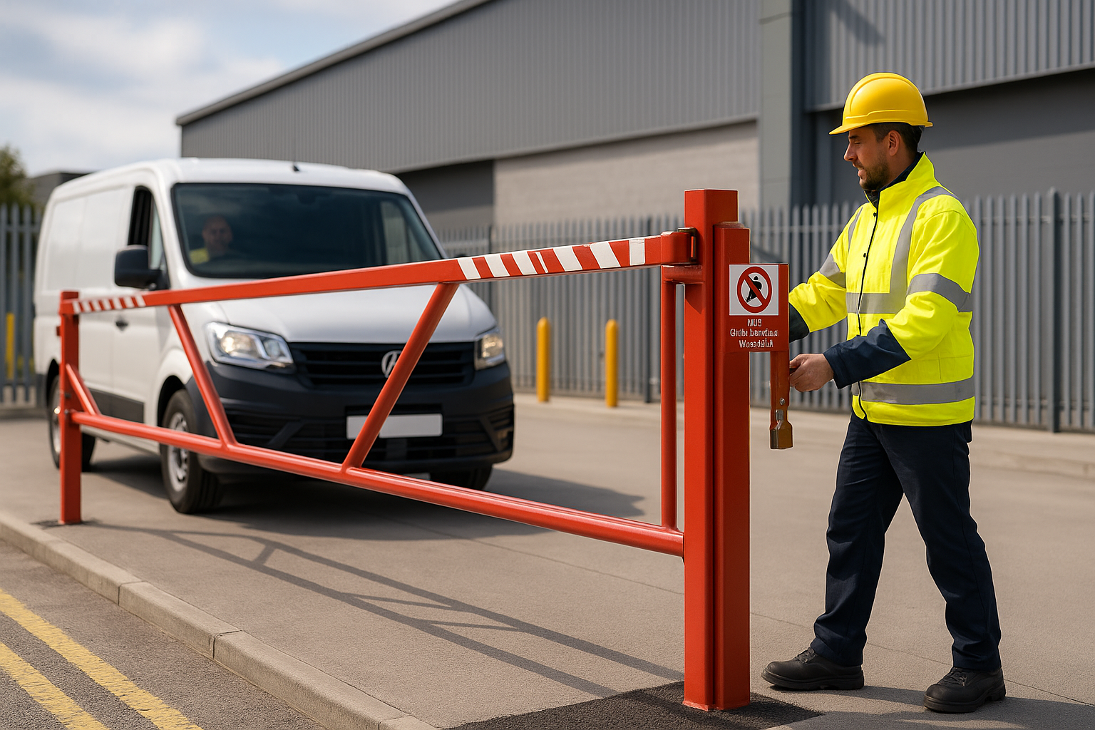 Heavy-Duty Manual Swing Gate – Industrial Access Barrier for Warehouses, Utility Sites & Restricted Vehicle Entrances (Galvanised & Powder-Coated Steel)