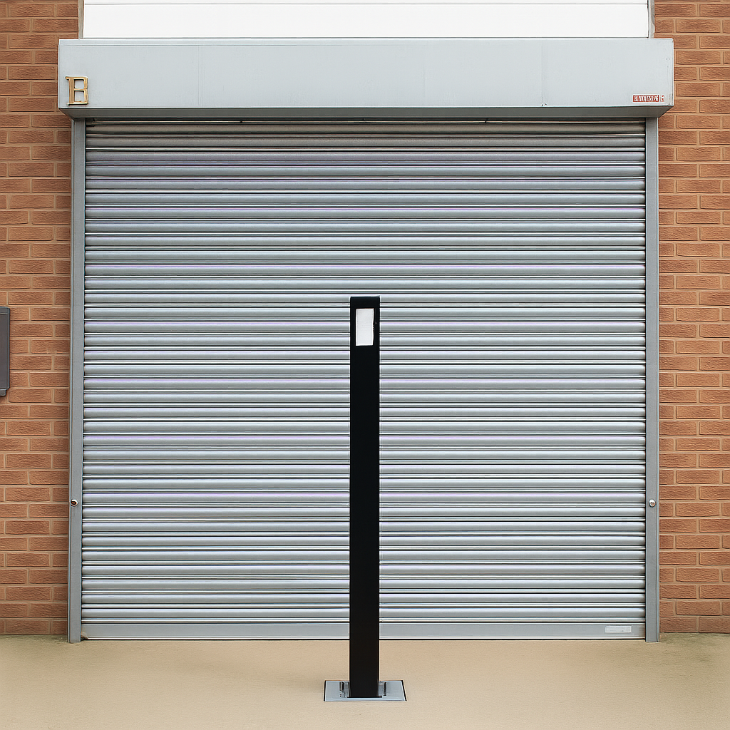 Heavy-Duty Removable Black Security Bollard Post with Reflective Strips  5