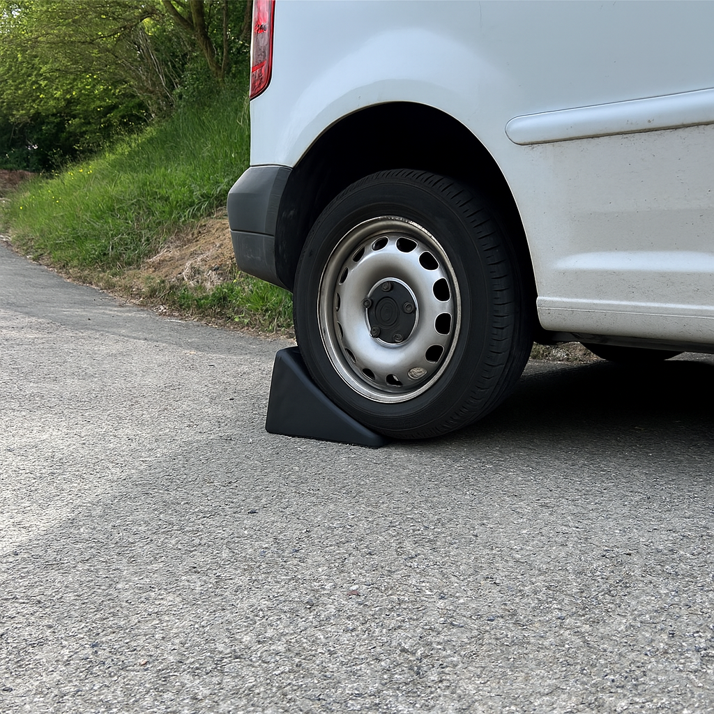 Heavy-Duty Rubber Wheel Chock for LGVs & Industrial Vehicles 1