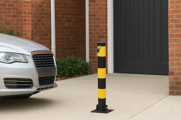 Folding Parking Bollard – Lockable Steel Security Post