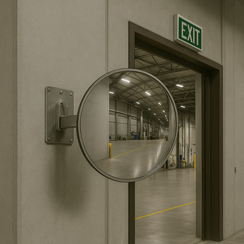 Heavy-Duty Vertical Half-Dome Safety Mirror – 180° Visibility for Industrial & Warehouse Safety (Wall-Mounted, 16kg)