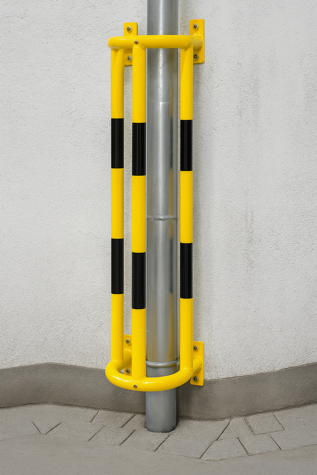 Pipe Railing Protection Wall-Mounted Steel Pipe Protector ? Heavy-D... | Barriers Co