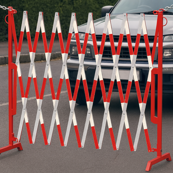 Heavy‑Duty Extendable Trellis Safety Barrier – Expands to 4 m | Steel | Red/White Reflective