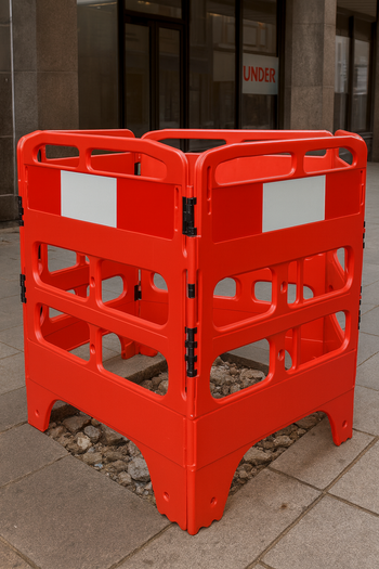 High-Visibility 4-Gate HDPE Pedestrian Safety Barrier – 1000 × 750 × 20 mm | Foldable, Lightweight & Reflective