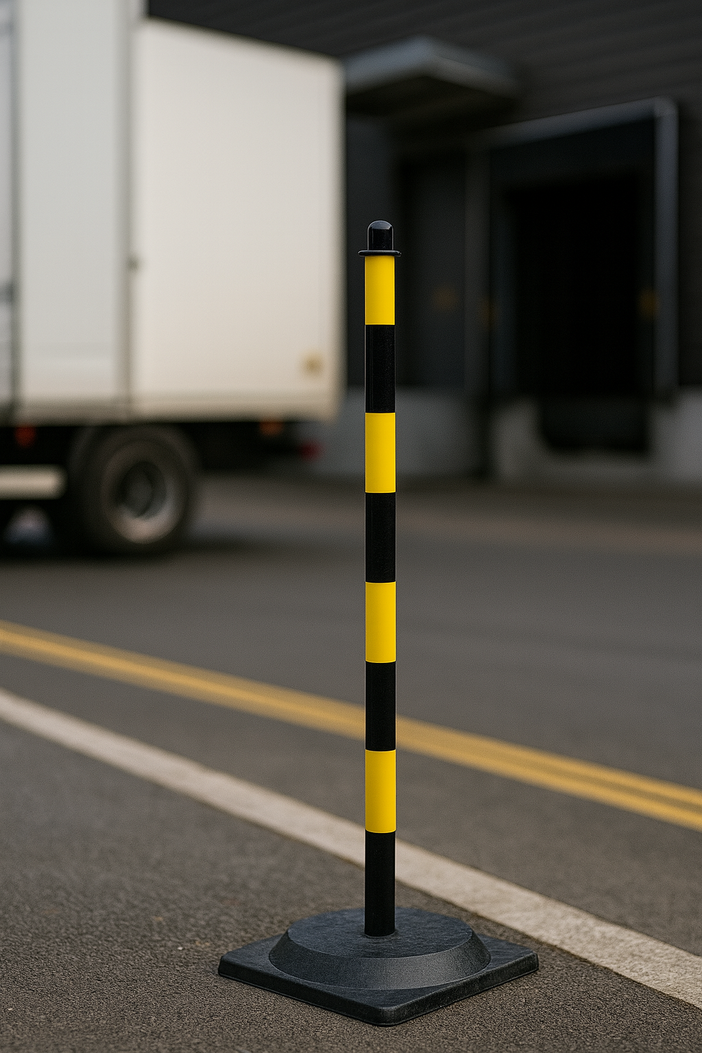 High-Visibility Yellow & Black Chain Post  5