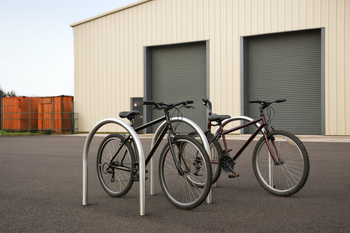 KirbArc 48mm Cycle Stand – Heavy-Duty Toast Rack Style Bike Rack for 2 Bicycles (Galvanised or Stainless Steel Finish)