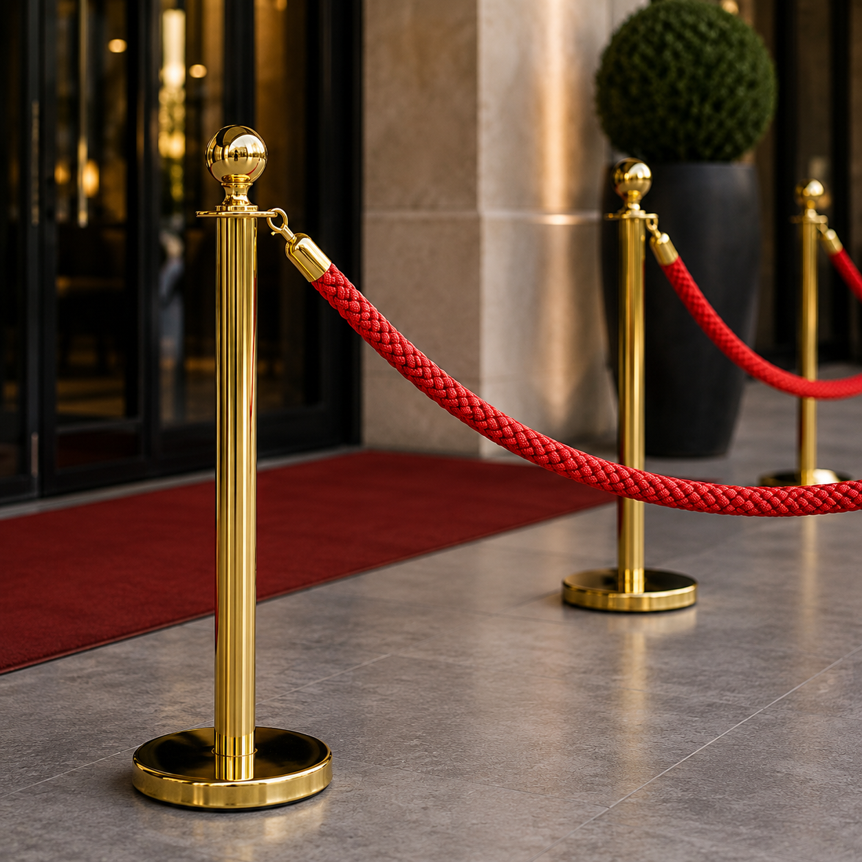 Luxury Braided Barrier Rope with Snap-Ends for Event Spaces