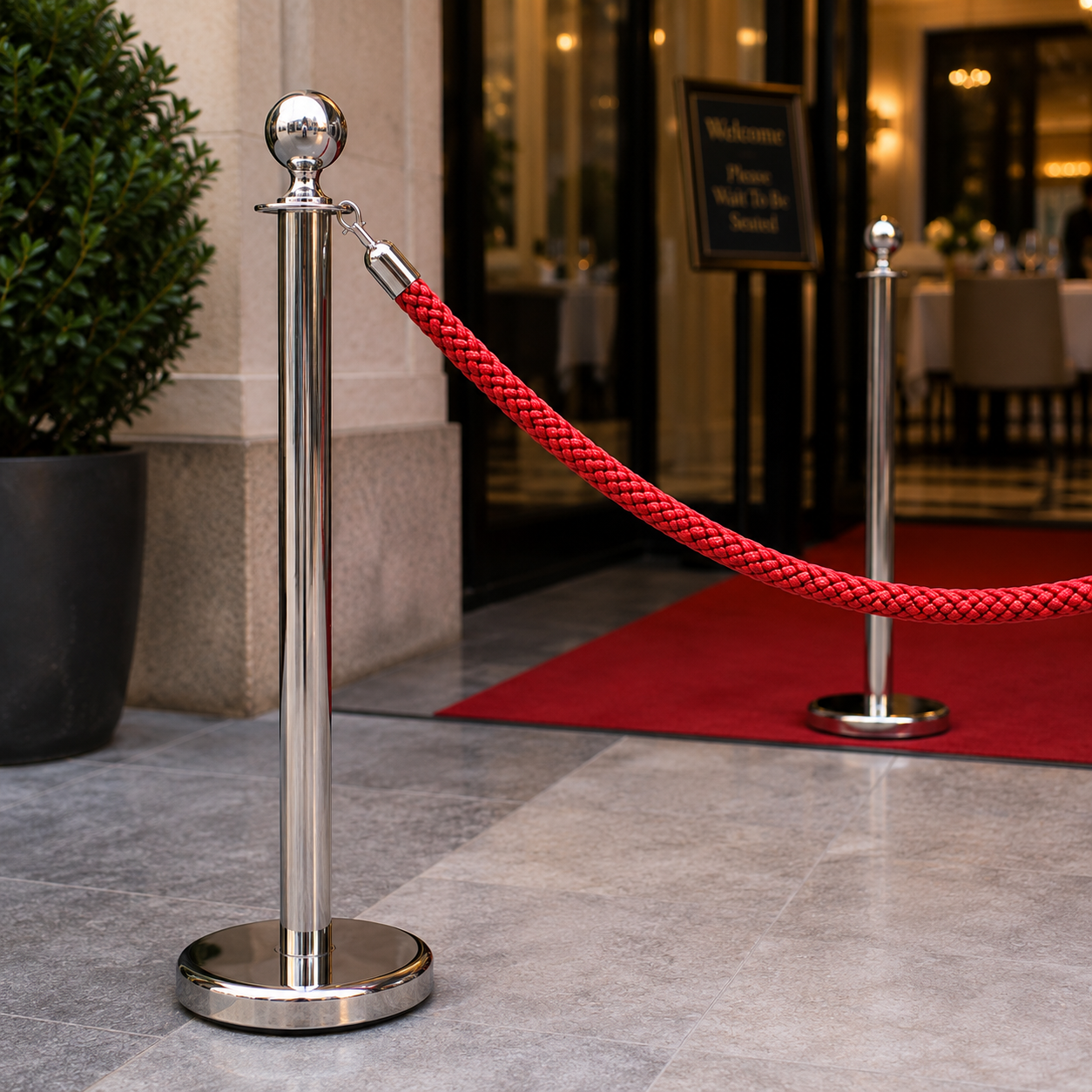 Luxury Braided Barrier Rope with Snap-Ends for Event Spaces