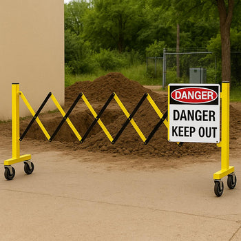 Mobile Safety Barricade – Modular, Lockable Wheels