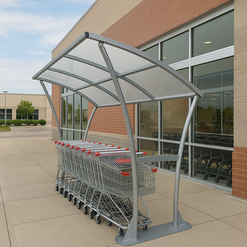 Newton Cycle Shelter – Heavy-Duty Galvanised Steel Frame with Clear PETG Curved Roof (Modular Open-Sided Design, 2m–5m + Extension Bays)