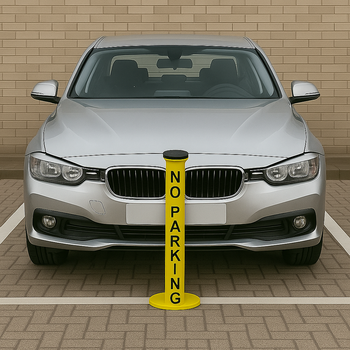 No Parking Fold Down Security Post – Heavy Duty Lockable Bollard for Driveway & Parking Protection
