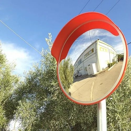 Outdoor Convex Traffic Mirror with Hood 1