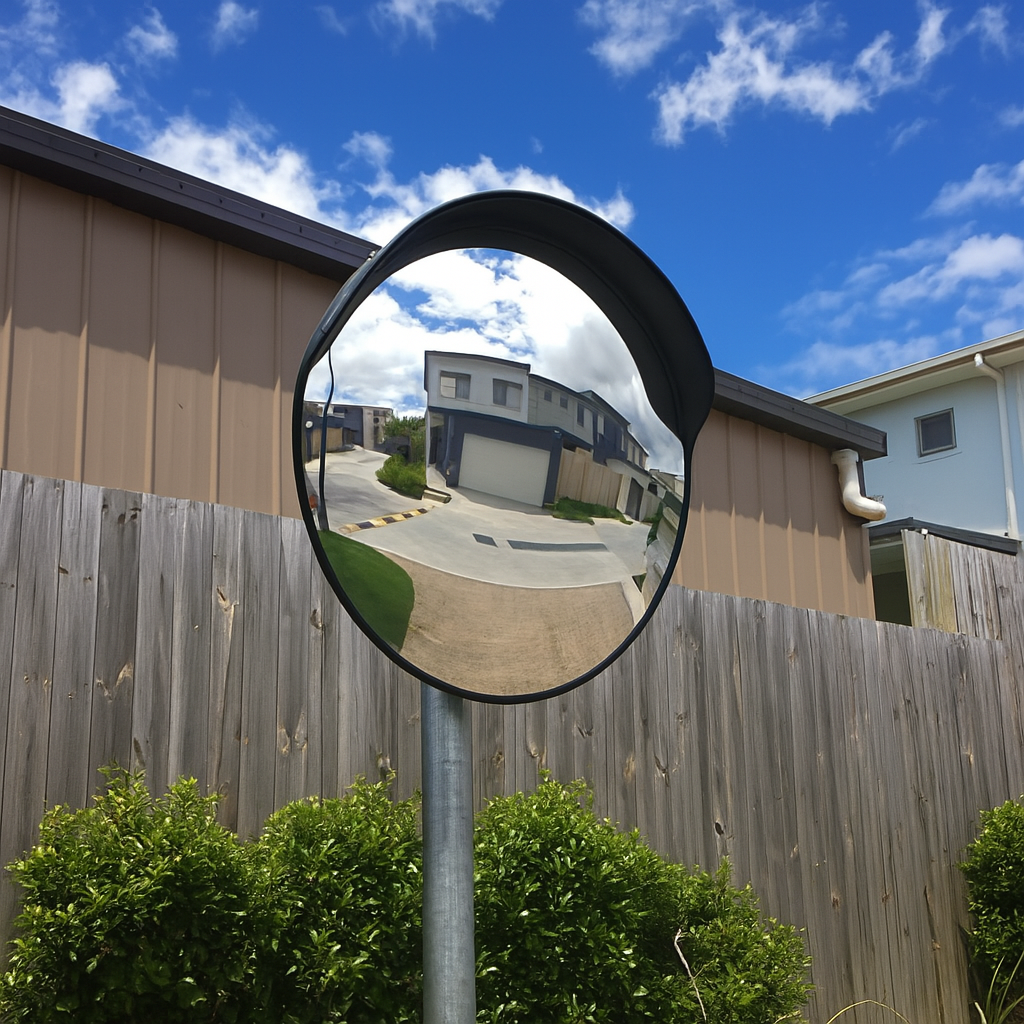 Outdoor Traffic Convex Plastic Mirror Black 2