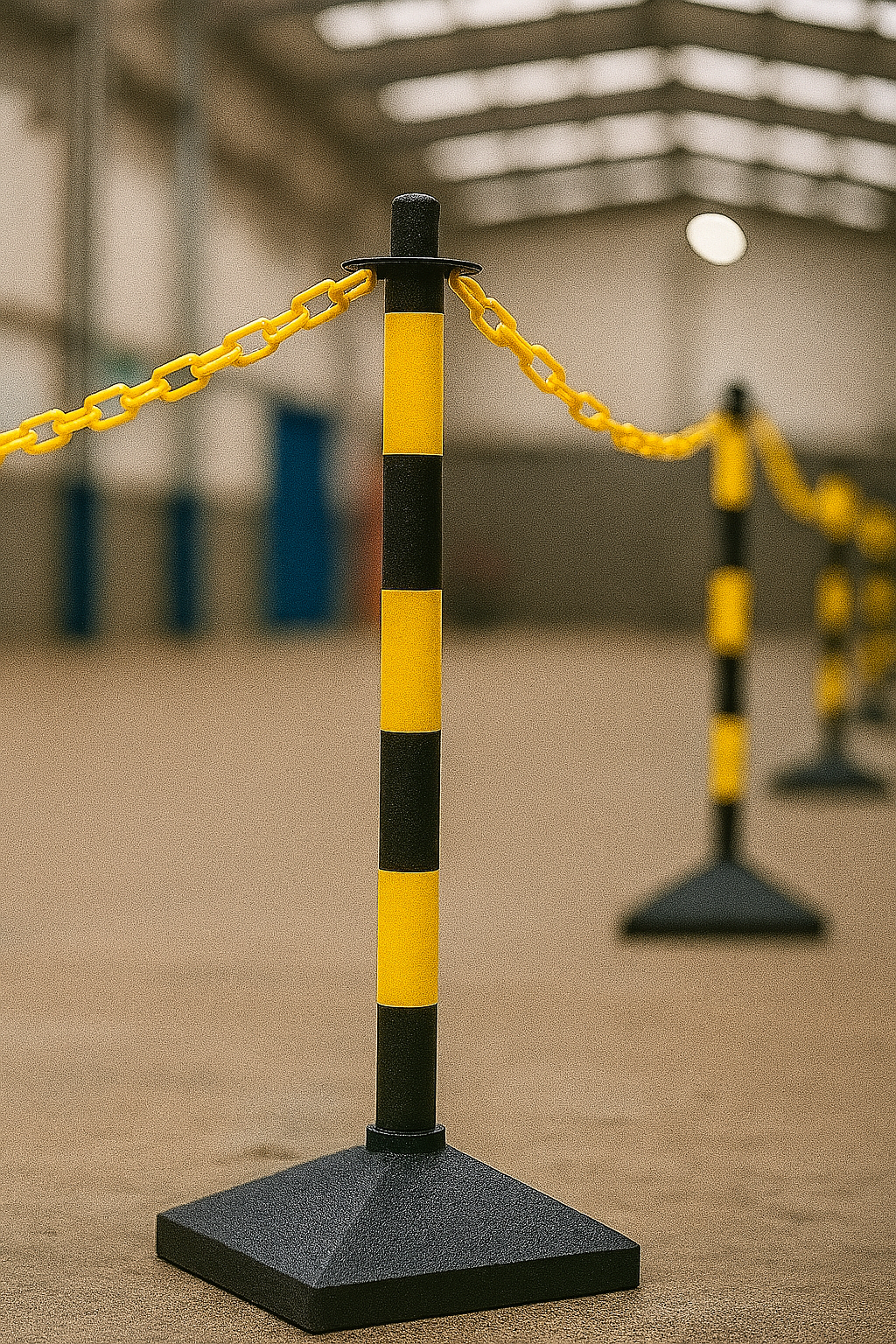 Premium Yellow & Black Chain Safety Post 2