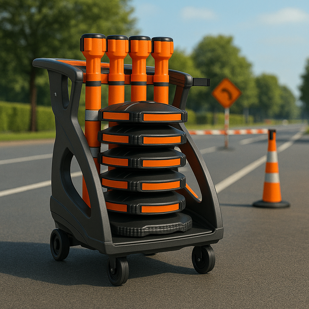 Safety Barrier System | Fully Equipped BarrierPlus Orange Unicart 2