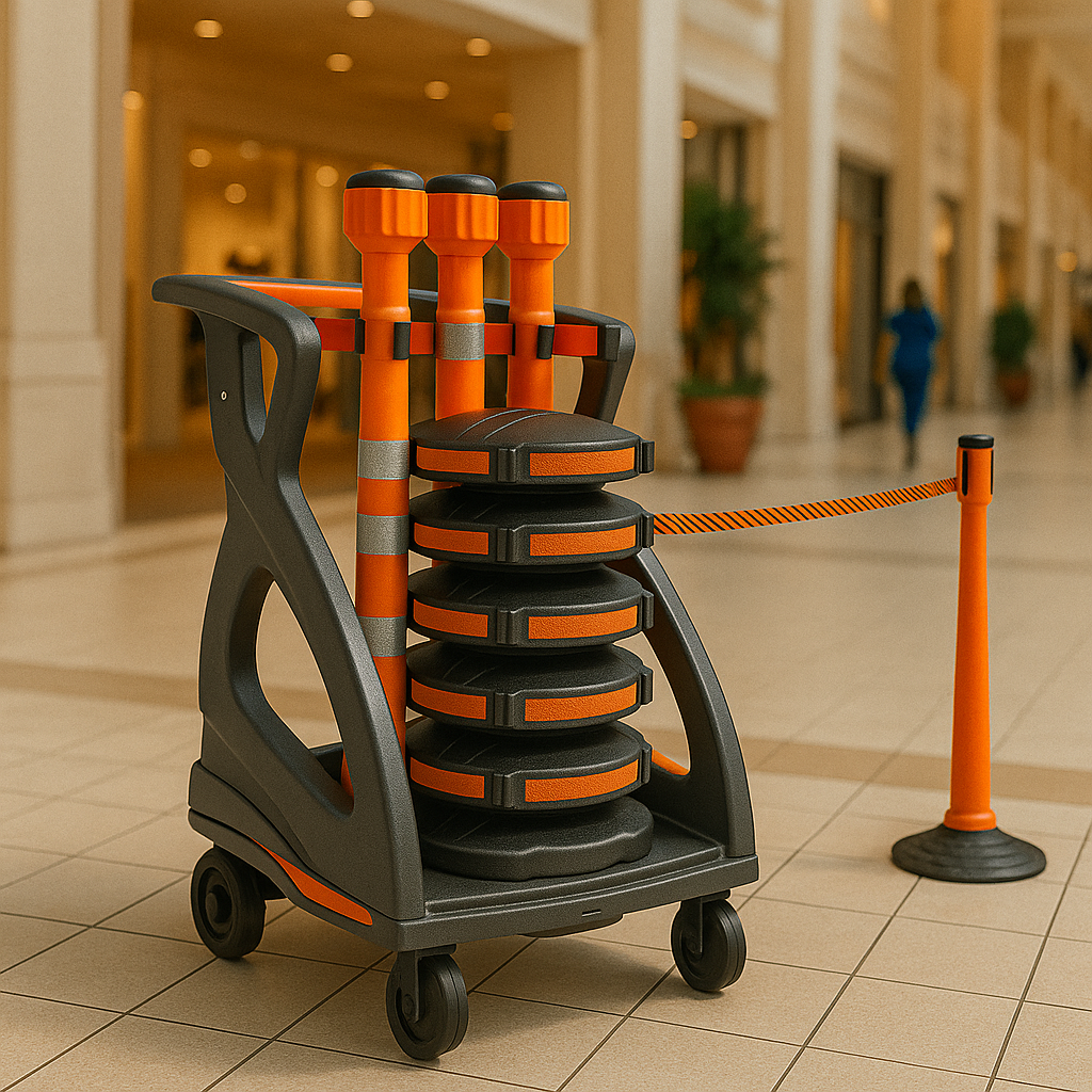 Safety Barrier System | Fully Equipped BarrierPlus Orange Unicart  1