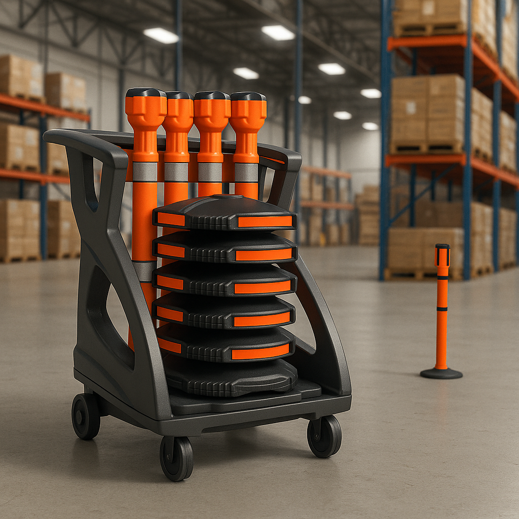 Safety Barrier System | Fully Equipped BarrierPlus Orange Unicart 