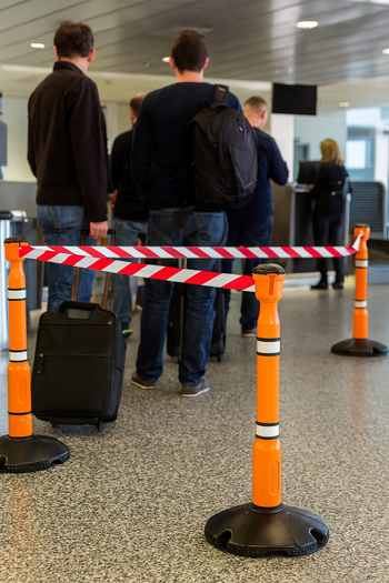 BarrierPlus Retractable Barrier Post & Base System – Heavy-Duty, 9m Tape Crowd Control Solution for Events, Construction & Public Safety
