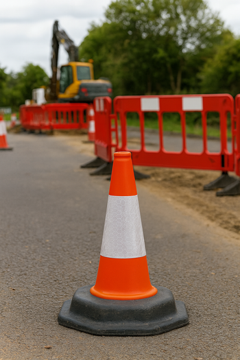 Traffic-Line 460 mm Safety Cone – High-Visibility D2 Reflective Sleeve • Eco-Friendly Recycled Base