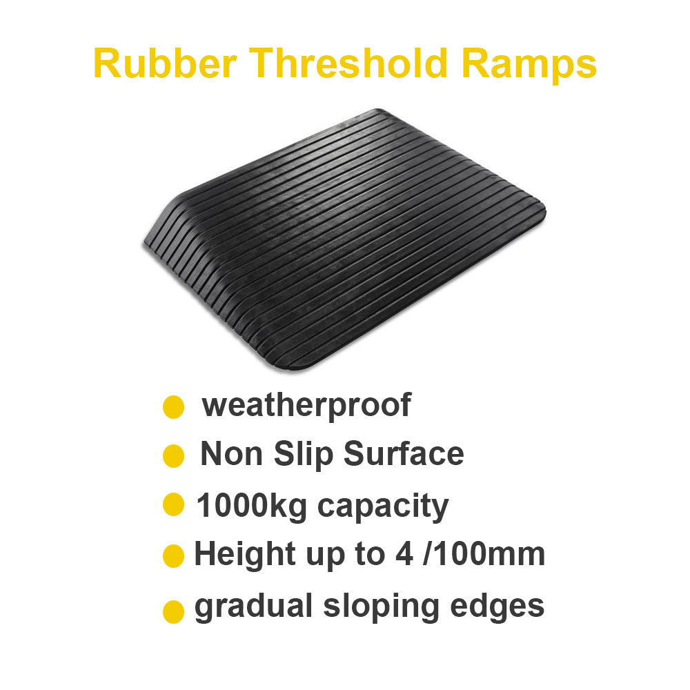 Non Slip Rubber Threshold Ramps Perfect for Wheelchair & Mobility Access