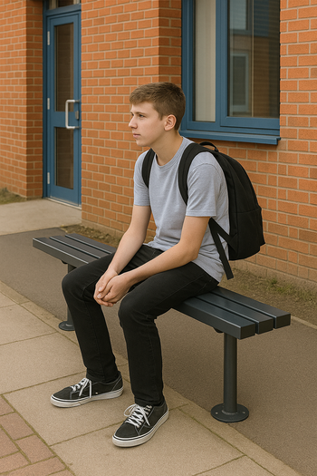 Vantrex  1000mm Galvanised Steel Perch Bench – Bolt-Down Anti-Loitering Rest Seat for Bus Stops, Walkways & Urban Zones