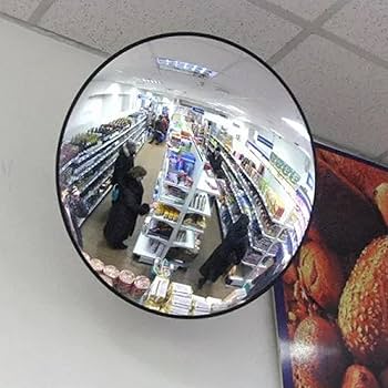 Weatherproof Indoor & Outdoor black Traffic Mirror with Adjustable Holder 2
