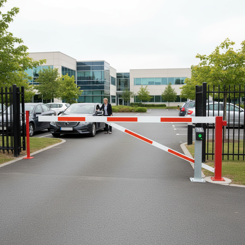 Premium Compact Swing Barrier with Locking Posts for Enhanced Access Control and Durability - side view | Barriers Co