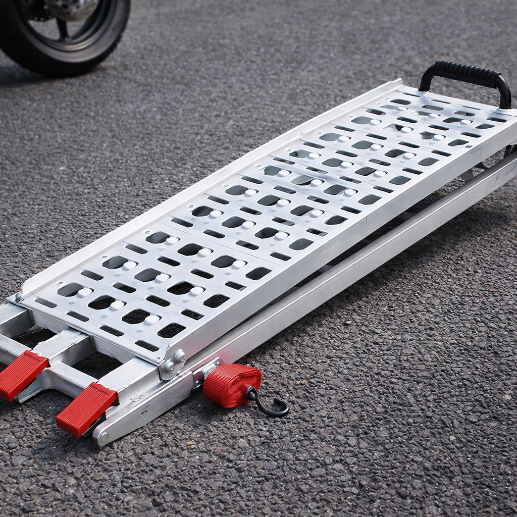Motorcycle Loading Ramp – 1500mm x 285mm – Double Support Bar – Portable
