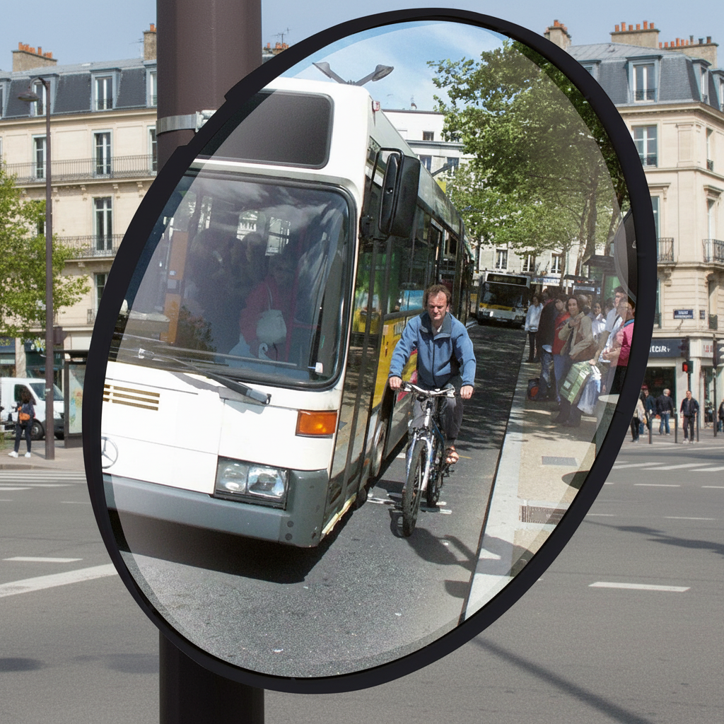 Premium 500mm Cycle Safety Mirror for Enhanced Cyclist Visibility at Junctions - High-Quality... - side view | Barriers Co