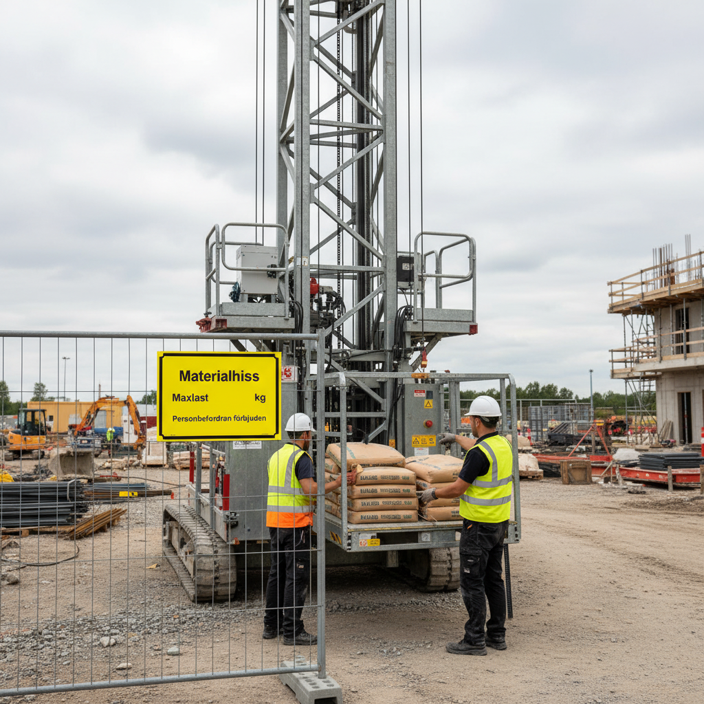 Premium Warning Sign for Material Hoist - Multiple Sizes and Durable Materials for Clear Safety Messaging