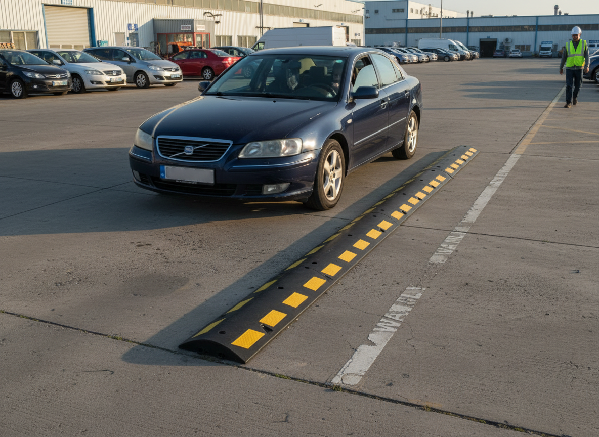 Premium Heavy-Duty Modular Rubber Speed Bump System with Reflective Features for Traffic Calming in Residential and Commercial Areas