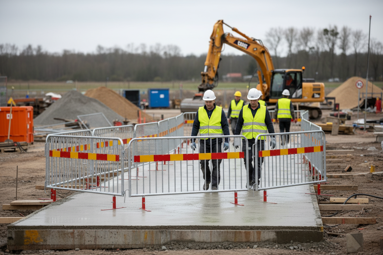 Premium Heavy Duty Crowd Barrier with Rotating Base and Reflective Features - Dimensions 1100mm Height x 2300mm Width