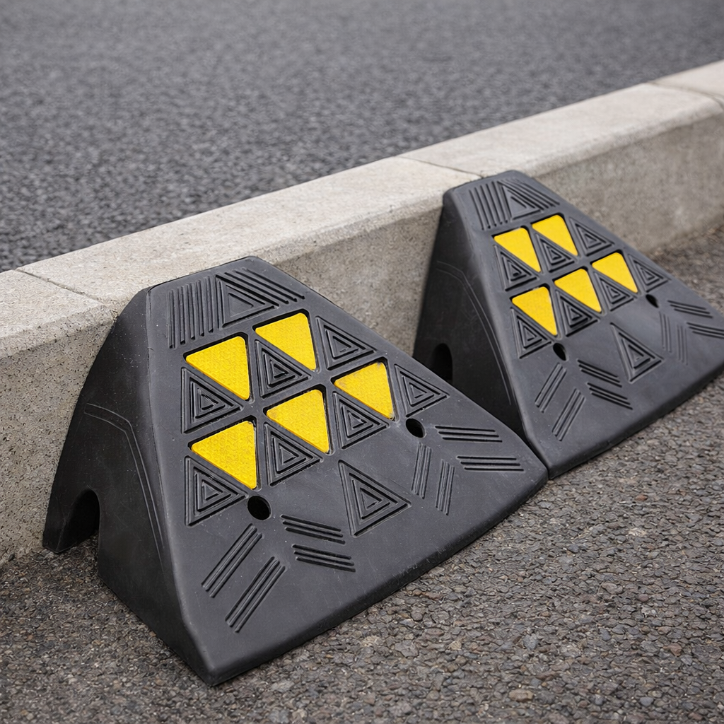 Rubber Kerb Ramp End Caps – 100mm High – Pair – Mobility Access