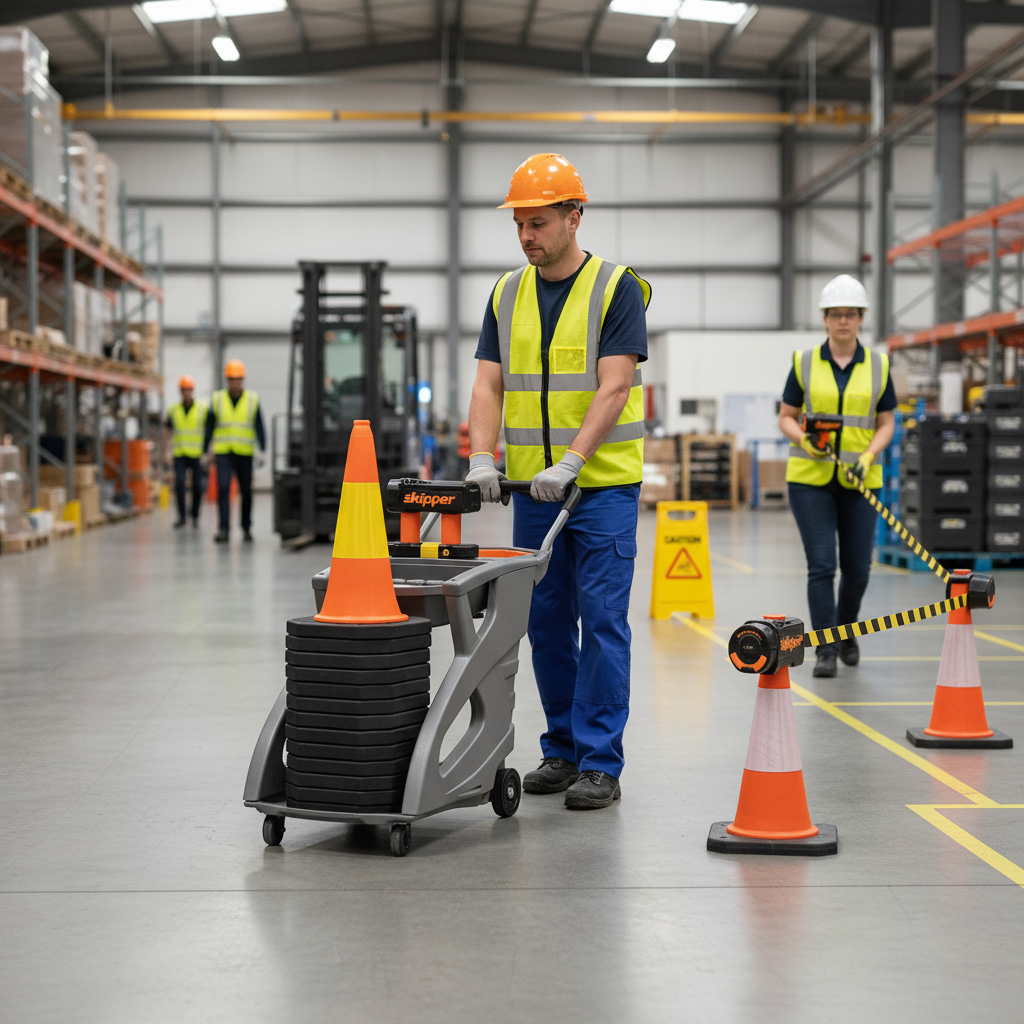 Premium 1m Standard Traffic Cone Set with 9 Cones, 9 Skipper Units, and Accessory Pack for Maximum Visibility