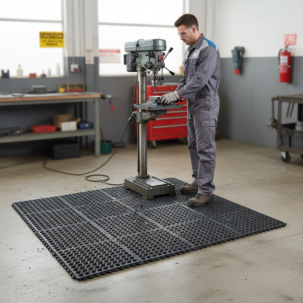 Premium Open Top Interlocking Anti-Fatigue Mat 92x92cm - Slip-Resistant, Wear-Resistant, and Drainage... | Barriers Co