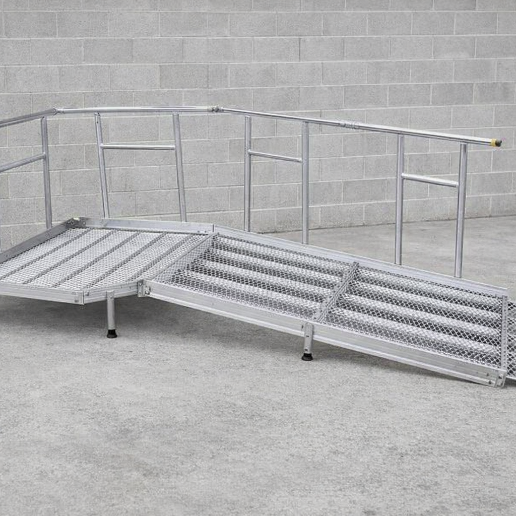 Modular Ramp Kit – 900mm x 5000mm – Aluminium, Handrails – Wheelchair & Mobility Access