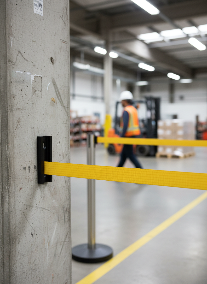 Premium Wall Receptacle for Retractable Belts with Mounting Screws - Heavy Duty Installation Accessory