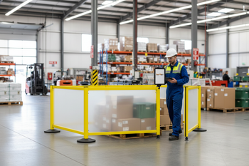 Premium Versatile Dividing System with Flexible Opening on Wheels for Enhanced Safety in Industrial Environments