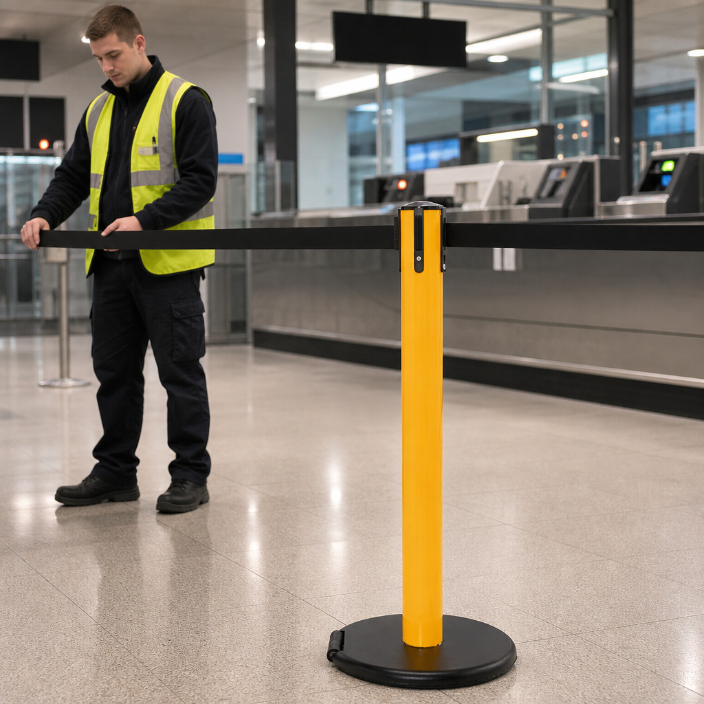 RollerSafety 300 Belt Barrier System 4.9m x 50mm for Commercial Use