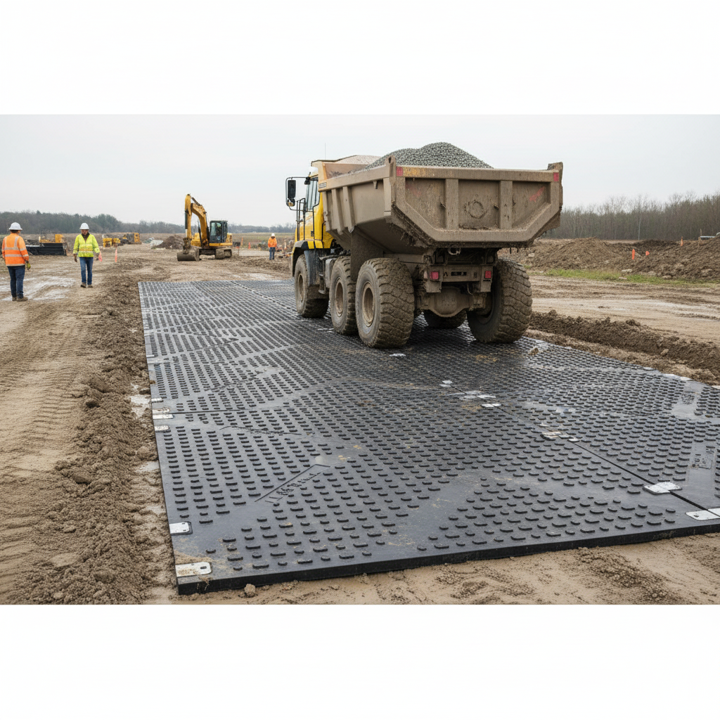 Professional Heavy Duty Ground Mat 3000x2500mm - Durable Access Solution for Medium-Heavy... - side view | Barriers Co