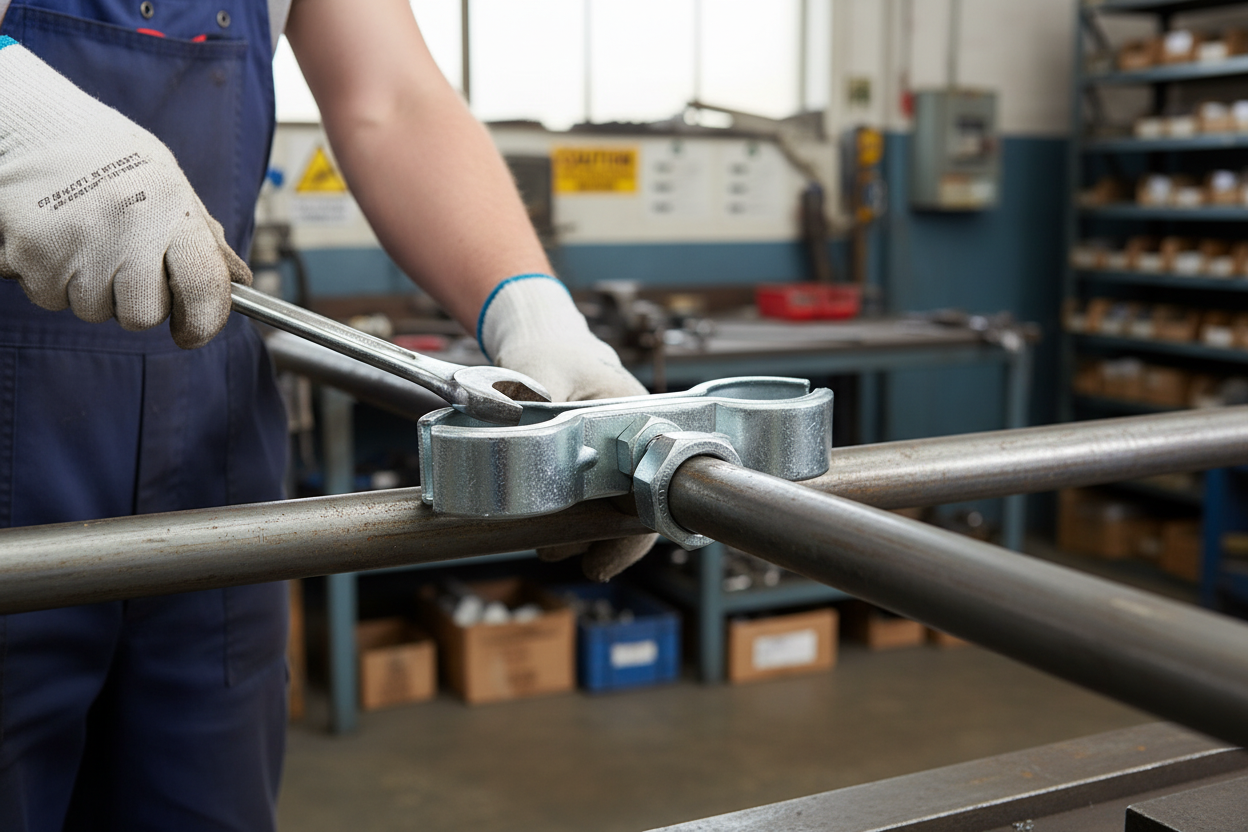 Premium Heavy Duty Coupling Clamp for Temporary Fence Connection - Durable Galvanized Steel, 0.5 kg Weight, Standard Size Compatibility