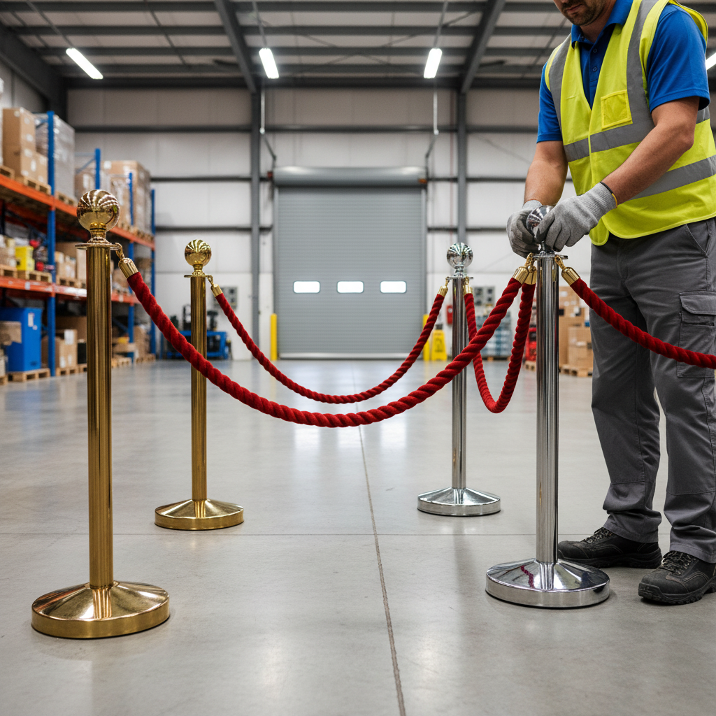 Premium Post & Rope Barrier with Chrome or Brass Finish for Indoor & Outdoor Use