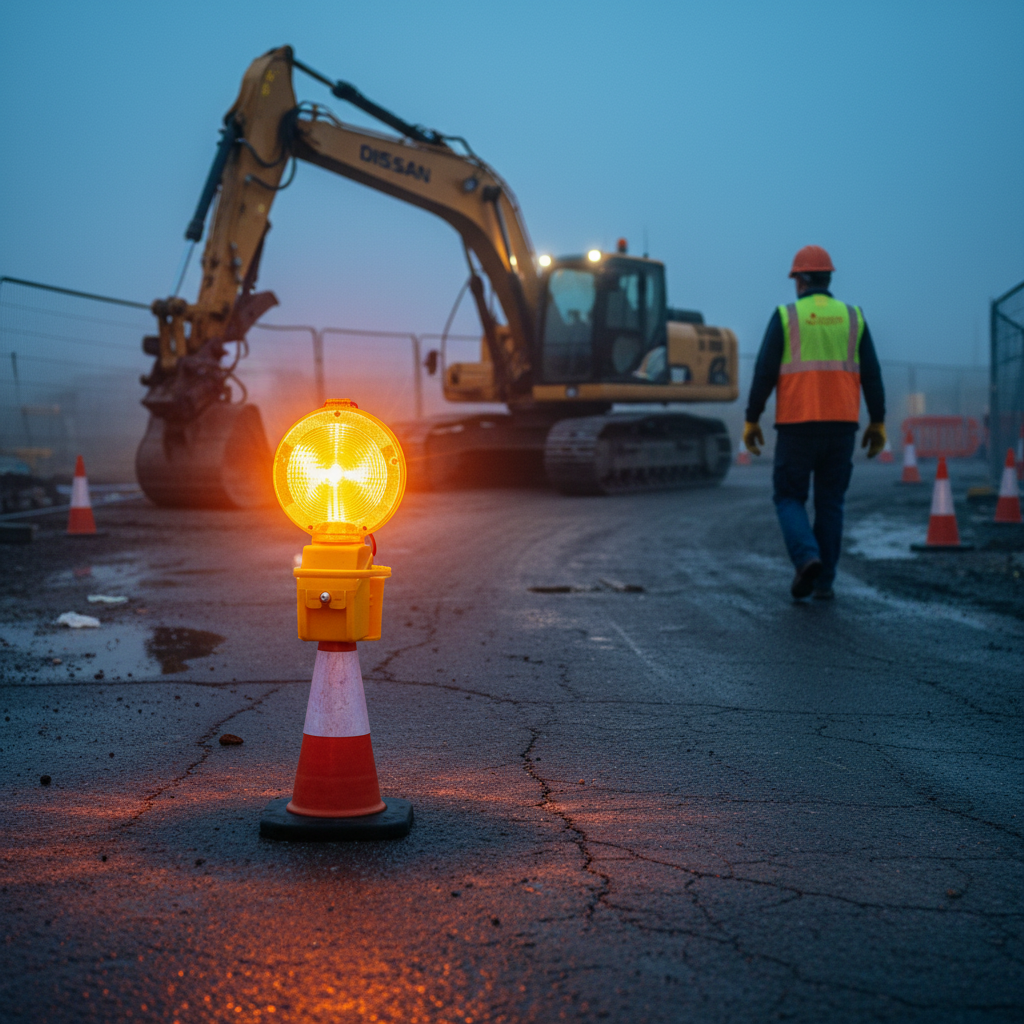 Premium Twin-Sided Hazard Warning Light with Cone Bracket and 360-Degree Rotation for Enhanced Visibility