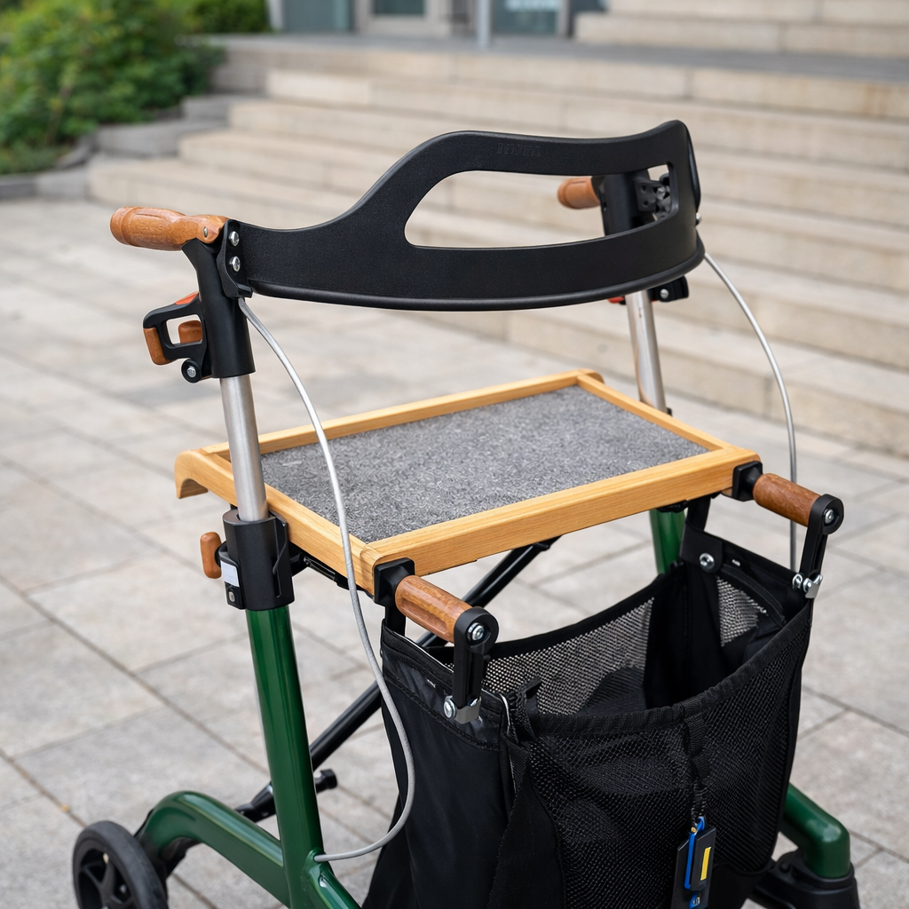 Rollator Tray – White – Beech Wood – Easy Attachment