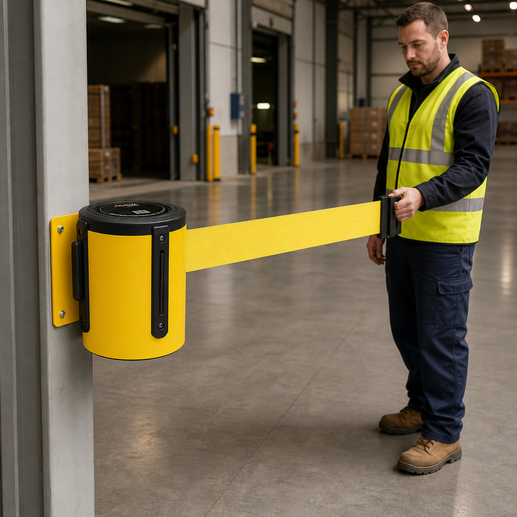 Retractable Belt Barrier System 6.1m - 10.6m for Large Spaces