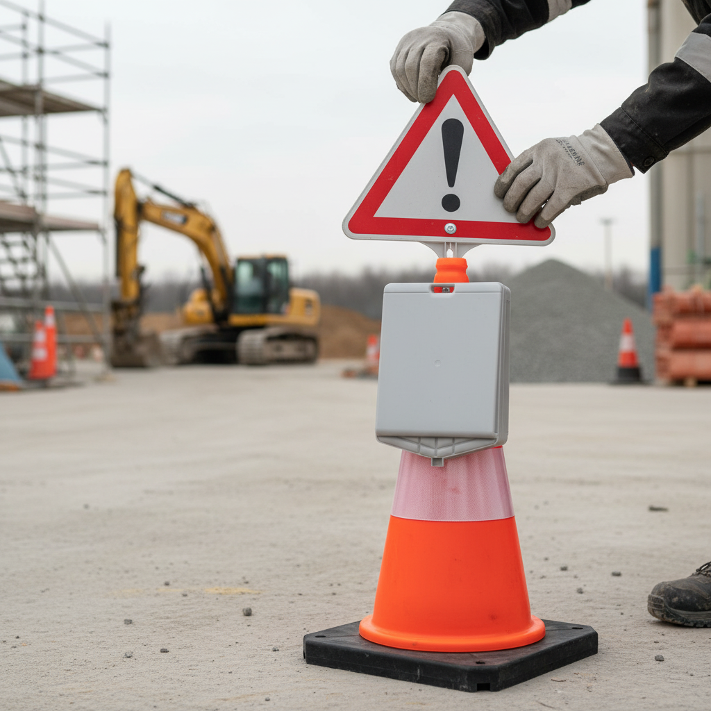 Professional Sign Holder for Soft Warning Cones - Durable and Reflective with Multiple Message Options